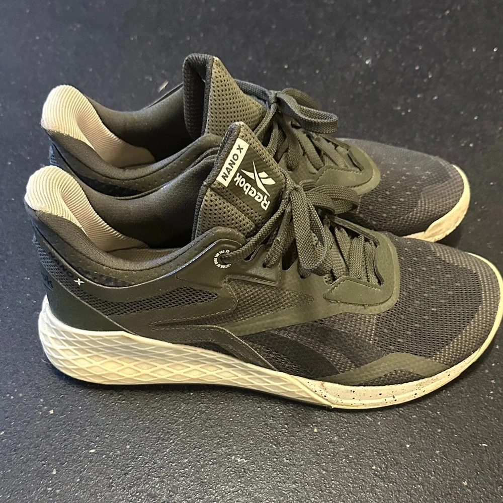 Reebok Nano X Dark Green and Cream Sneakers